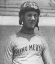 Lon Taylor, with his Flying Merkel,  showed his ability to ride a long distance event in remarkably fast time. He won the 50-mile race, at 1914 racemeet held at the Randall one-mile track, from a field of eight riders in 42:27 1/5. Shorty Matthews, on a Thor, was a close second.